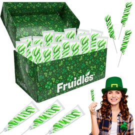 Fruidles St. Patrick's Day Twist Lollipops, Party Favor Box, Individually Wrapped (24-Pack)