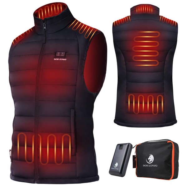 SNOW LEOPARD Women’s Heated Vest with Battery Pack Included, Lightweight Electric Vest 16000mAh Rechargeable Battery Warmth 10Hrs