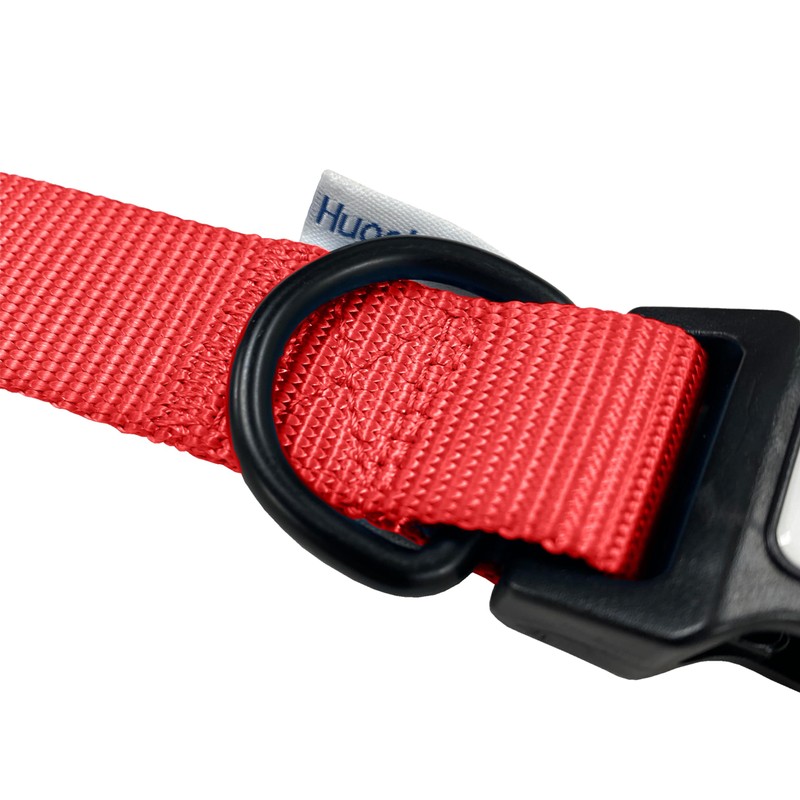 HugglePets Snappy Red Medium 30-50cm Dog Collar | Adjustable Weatherproof