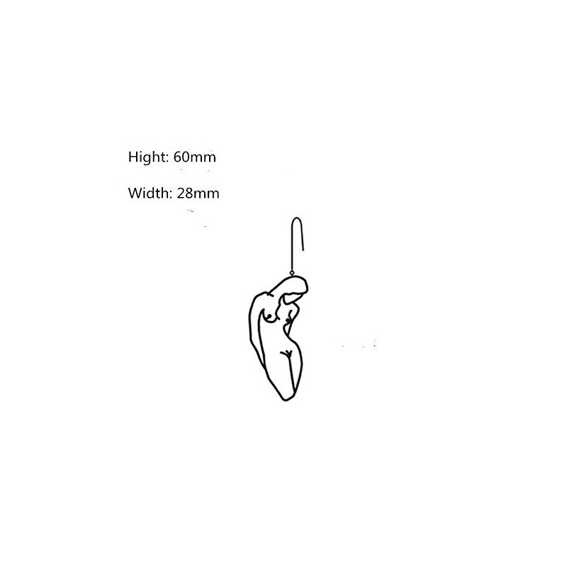 Abstract Gold Fun Statement Human Face Shaped Earrings Geometric Hollow
