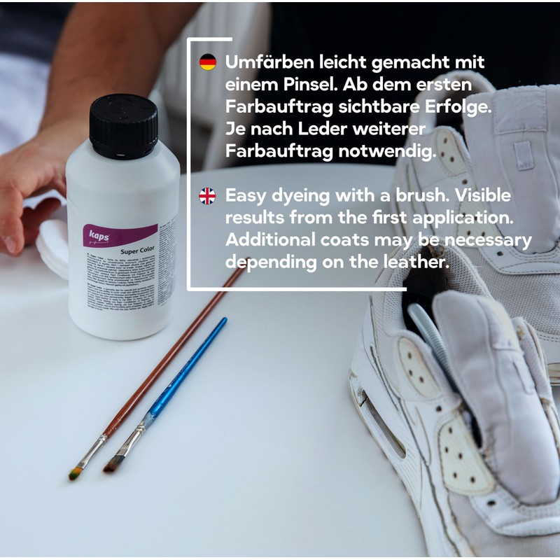 Leather dye for natural leather, synthetic and textile. Developed Super