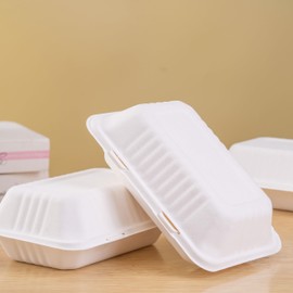 Goboxad 150 Pack Eco-Friendly and Disposable Clamshell Take Out Food Containers - 6x9 Inches, Deli Containers with Lids, Reusable Meal Prep & Bento Box, Food Storage To-Go