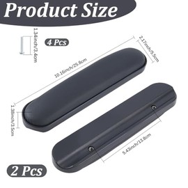 2PCS Soft Black Ergonomic Arm Pad Cushion Replacement Universal PU Leather Wheelchair Armrest Pads 26cm Full Length Padded Armrest with Screws for Wheelchairs Home Rest Desk Swivel