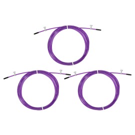 PATIKIL 10 ft Speed Skipping Rope Replacement Cable 3 Pieces 2.5 mm Professional Jump Ropes Steel Wires Replacement for High Speed Jump Ropes Purple