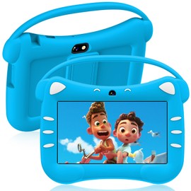 ascrecem Children's Tablet, 7 Inch Androrid Tablet Children with WiFi Child Lock Dual Camera Childproof Case 2GB RAM 32GB ROM 128GB Expandable Children's Tablet from 3 Years - 12 Girls Boys (Blue)