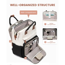 LOVEVOOK Laptop Backpack for Women, 15.6'' Waterproof Nurse Bag Teacher Work Backpack Purse for Women, Travel Computer Backpack for College Office Business Ladies