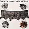 Halloween Black Lace Spiderweb Mantel Scarf - 18x96 Inch Fireplace