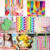 TOP-VIGOR Crepe Paper, 15cmx2.5M Craft Streamers, Hanging Rainbow Crepe Paper