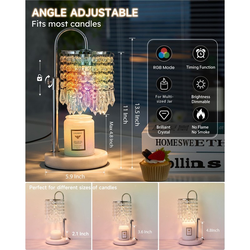 Candle Warmer Lamp with Timer Dimmer and 3 Bulbs, Candle