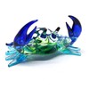 ZOOCRAFT Glass Animals Crab Figurine Blue Hand Blown Painted Art