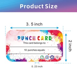 320 Pieces Punch Cards Incentive Student Reward Card Awards Loyalty Cards for Classroom Kids Behavior Teachers Students Business punch 3.5 x 2 Inch（4 Styles）