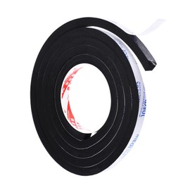 PATIKIL 2M Sealing Foam Tape 12mm Wide 10mm Thickness Single Side Weather Stripping Door Seal Strip for Window Door Insulation Black