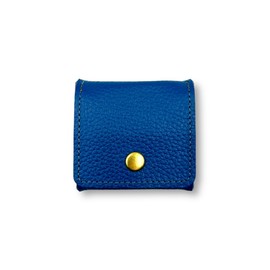 UOML Coin Purse, Box Type, Shrink Leather, Made in Japan, Genuine Leather, Small, Mini, Men's, Women's, blue (royal)