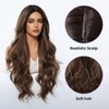 YOUGRACE Brown Wigs for Women Long Middle Part Glueless Natural