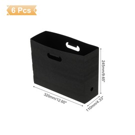 PATIKIL Foldable Scrapbook Paper Holder, 6 Pcs 10 x 12 Inch Scrapbook Paper Storage Organizer Plastic File Organizer for Scrapbook Paper Kraft Paper Cardstock Magazines Home Office, Black