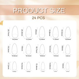 GlamRays Red Press on Nails Valentines False Nails Solid Red Colour False Nails Reusable Shiny Art Acrylic Nails Valentine's Day Nails 24 Pieces