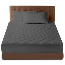 GC GAVENO CAVAILIA Single Mattress Protector (90x190 Cm) - 30cm Deep Quilted Mattress Protector Anti-Allergy & Breathable Easycare Fitted Mattress Bed Cover Charcoal