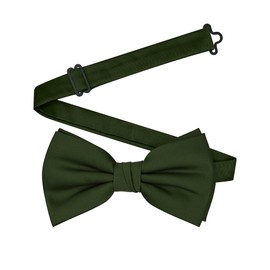 BEWDIO Olive Green Bow Ties for Men, Solid Color Pre-Tied Bowties for Mens Party Wedding (59-05)