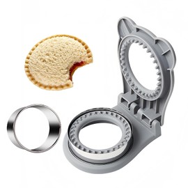 Cortador y sellador para sándwiches desoxidantes para almuerzos de niños, fácil para la escuela y caja bento gris