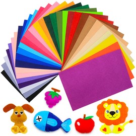 IOOLEEM Multi-Colored Felt Sheets, 30pcs 7"x11.3" (Close to A4 Size - 18x28.5 cm), Pre-Cut Felt Sheets for Crafts and Sewing