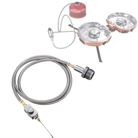 Campingmoon Camping Grill Propane Gas Stove Adapter with Extend Hose(41"/105cm), Input: EN417 Lindal Valve Canister, Output: Propane Gas Stove Z29-105
