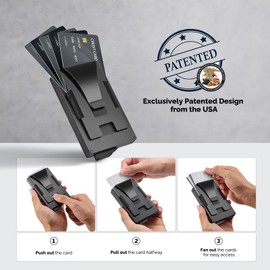 Slimwalt Wallet for Mens with Money Clip and ID Window - Holds 10-20 Cards, RFID Blocking Card Holder Smart Wallet Men, Slim Wallets for Men, Pop Up Wallet with Metal Card Slot, Gifts for Men Black