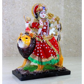 eSplanade Resin Maa Durga MATA Rani Sherawali Murti Idol Statue Sculpture (8 X 11 Inches)