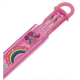 Skater Trolls ABS2AM Children's Chopsticks and Case Set, 6.5 inches (16.5 cm), Made in Japan