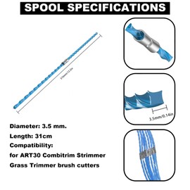 esmusssein F016800182 Trimmer Line, Extra Strong Cutting Thread Grass Trimmer Spool Thread for ART30 Combitrim Strimmer, 31cm × 3.5mm (30 Pieces)