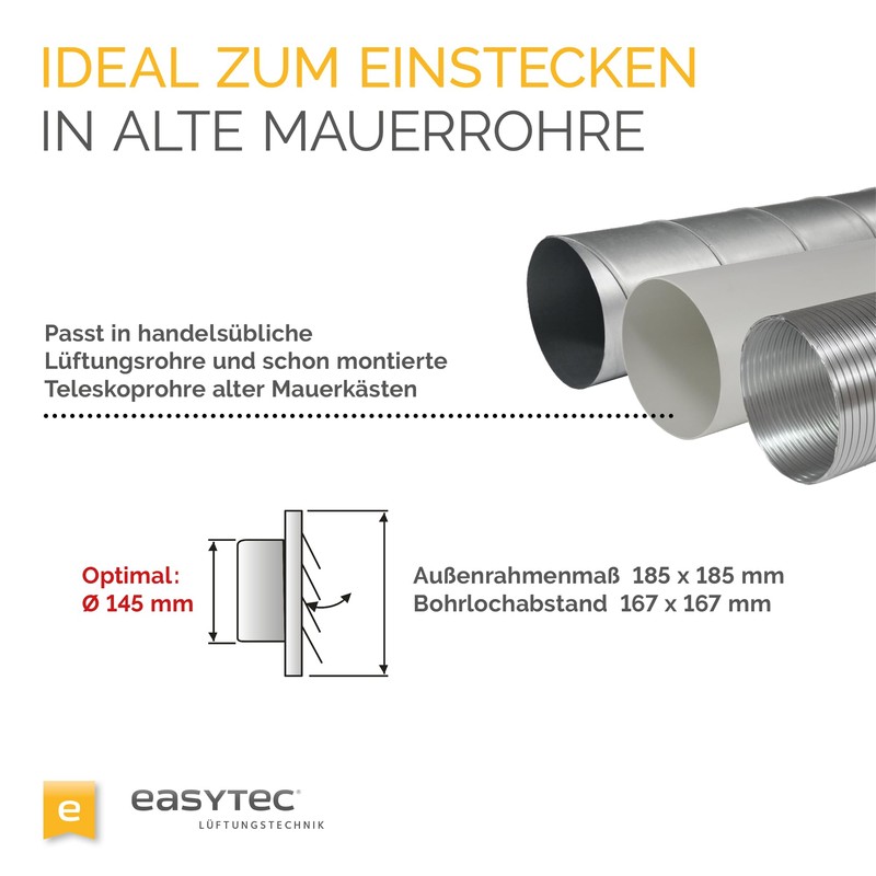 EASYTEC® Standard External Blind Diameter 150 mm Brushed Stainless Steel