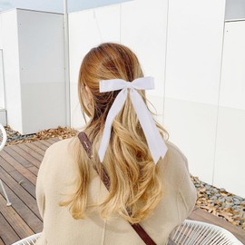 Canitor Hair Bows for Girls Cute Hair Accessories for Women Hair Ribbons Bowknot Duckbill Hair Clips Preppy Teen Girl Gifts Trendy Stuff Black White