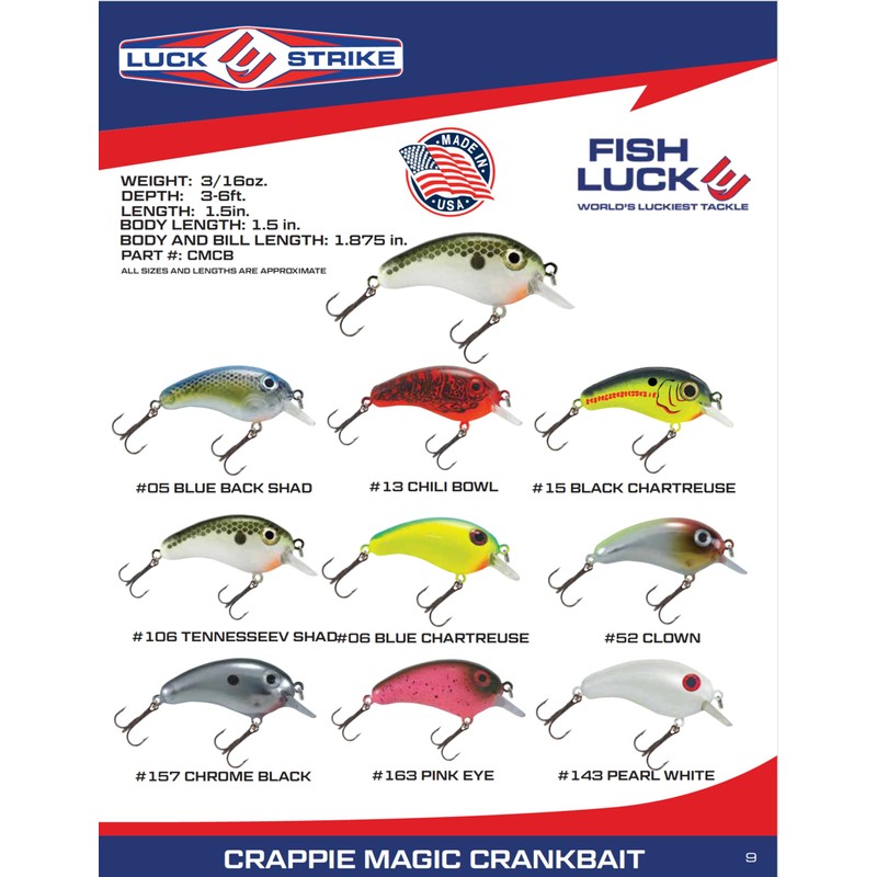Luck E Strike Crappie Magic Crankbait (señuelo de 2 pulgadas)