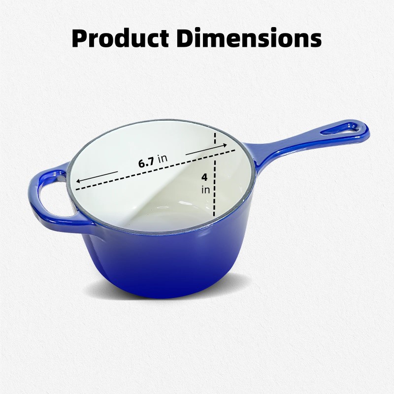 1.75QT Best-selling Household Cast Iron Enamel Pots Ceramic Non-stick Pans