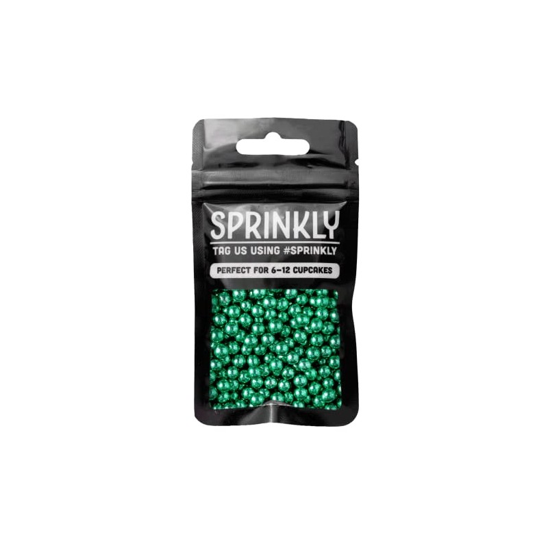 SPRINKLY - Metallic Pearls - Green - 6mm - 30g