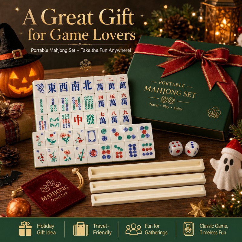 Portable Mahjong Game Set for Family Gatherings – 144-Piece Travel