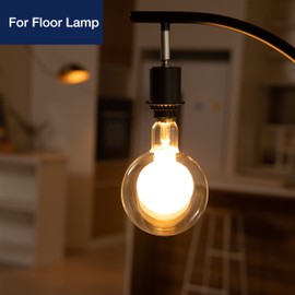 FLSNT G125 Decorative Dimmable Globe LED Edison Bulbs, 2700K Soft White, 7W(40W Equivalent), 400LM, E26 Medium Base, CRI90, Frosted Glass Finishing