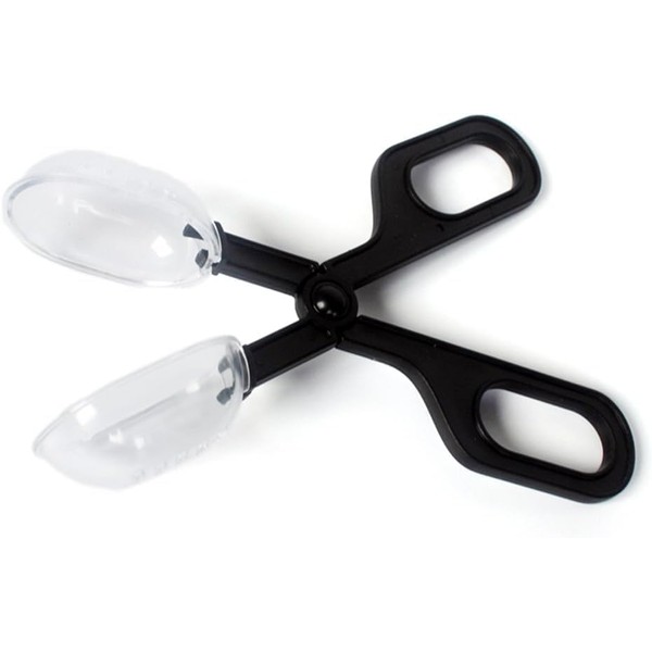 Reptile Feeding Tool, Black Spoon-Shaped Scooper with Clamp Tips, Terrarium