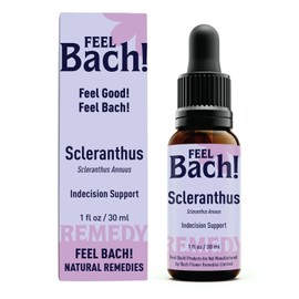 Feel Bach! Natural Homeopathic Remedy - Scleranthus Dropper Flower Essence for Indecision Harmonizer & Indecision Promotes Inner Balance, Vegan, Gluten & Sugar-Free, Non-Habit Forming, 30ml(1 fl oz)