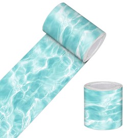 HOMETITUTE Wallpaper Border Peel and Stick Wall Border Aqua Water Ripple Decorative Wall Trim Self Adhesive Border for Walls Mirror Frame Accent Strip for Bedroom Kitchen Living Room 4x196 Inch