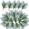 fypuda 40PCS Artificial Snow Pine Needles Branches Small Twigs Stems