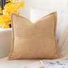 OTOSTAR Striped Corduroy Throw Pillow Covers with Splicing Super Soft