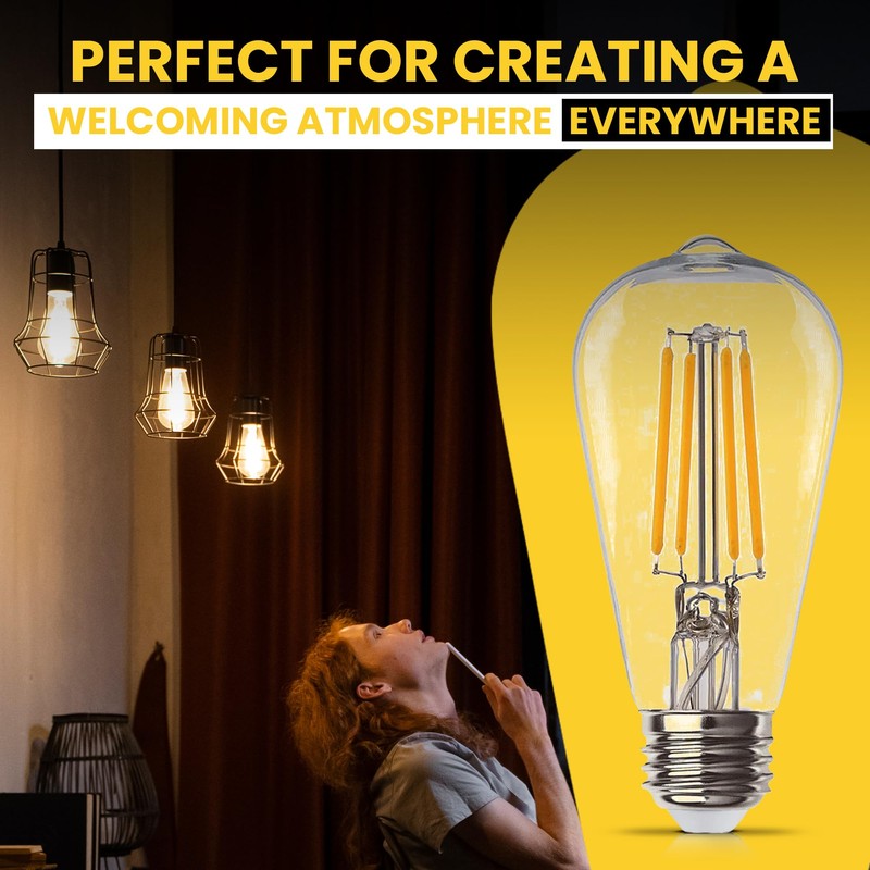 Halco 85145 - ST19CL8ANT/827/LED2 Edison Style Antique Filament LED Light