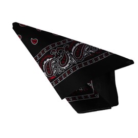 Motique Accessories Two Tone Paisley Bandana Black
