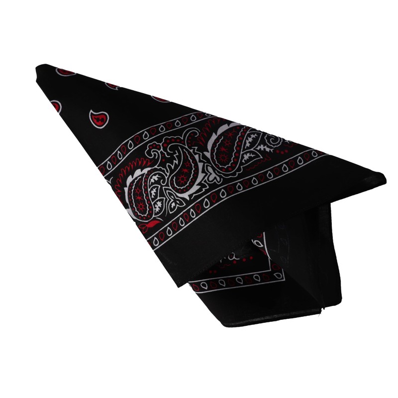 Motique Accessories Two Tone Paisley Bandana Black