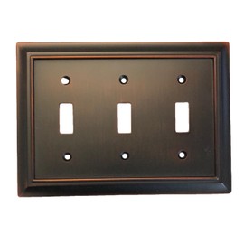 Brainerd W10599-BZM-UC Architectural Triple Switch Wall Plate, 1 per pkg, Matte Bronze
