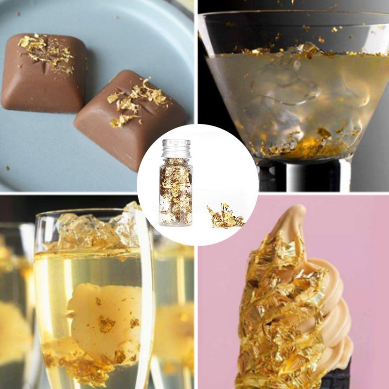 Hoja de Oro Comestible, 2 Piezas de Lámina de Hoja