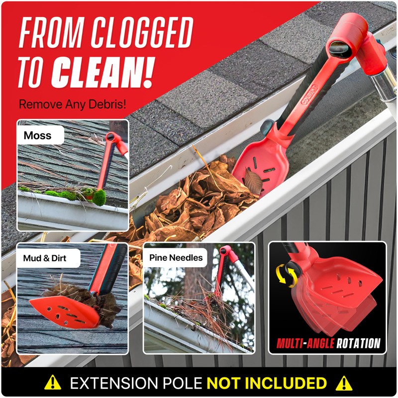 Multi-Angle Gutter Cleaning Tools from the Ground - Gutter Cleaner