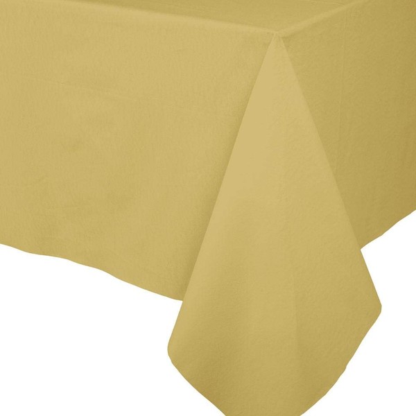 Caspari 112TCL Solid Color Paper Linen Table Cover, 5 ft. x 8 ft, Gold