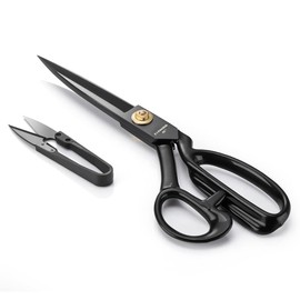 Potamish Dressmaking Scissors (10'', Black) - Dressmaker Fabric Sewing Shears - Tailor's Scissors for Cutting Fabric, Leather PM-001-CA-R10-B