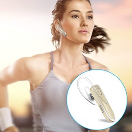 Bluetooth Wireless kabellos leicht wasserdicht Headset 5.0 In-Ear Ohrhörer Kopfhörer mit Rauschunterdrückung Mikrofon und Stereo-Sound Freisprecheinrichtung für EIN Ohr für Handy/Smartphone (Gold)